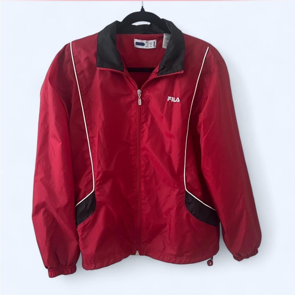Fila Red and Black Windbreaker Jacket